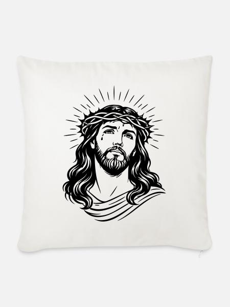 Jesus Christus - Sofakissenbezug 45 x 45 cm - Naturweiß