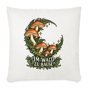 Pilzmond im Wald - Sofakissenbezug 45 x 45 cm - Naturweiß  - Vorne