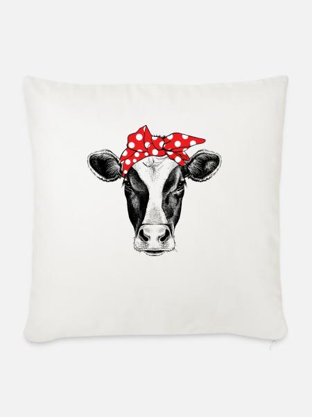 Kuh Bandana - Sofakissenbezug 45 x 45 cm - Naturweiß