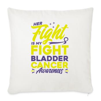 Bladder cancer survivor bladder cancer under - Sofa pillowcase 17,3'' x 17,3'' (45 x 45 cm) - natural white - Front