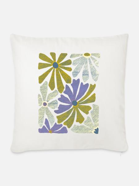 Margeriten Grafik - Sofakissenbezug 45 x 45 cm - Naturweiß 