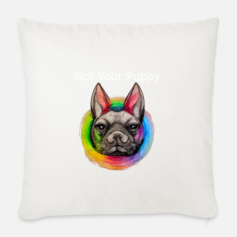 Pas votre conception de chiot - Housse de coussin décorative 45 x 45 cm - blanc nature