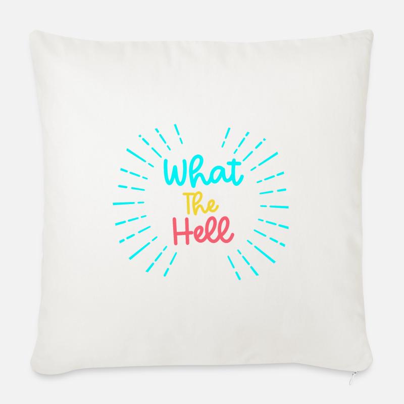 C’est quoi ça! - Housse de coussin décorative 45 x 45 cm - blanc nature