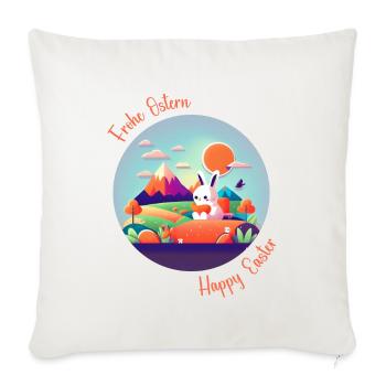 Frohe Ostern | Happy Easter | Illustration - Sofakissenbezug 45 x 45 cm - Naturweiß  - Vorne