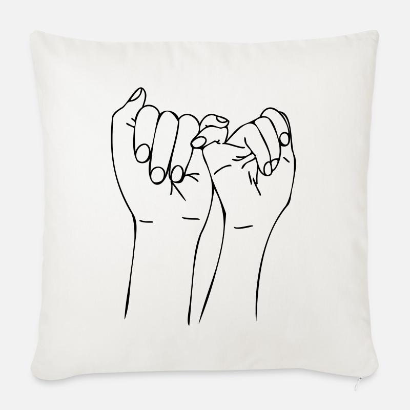 garde le petit doigt - Housse de coussin décorative 45 x 45 cm - blanc nature