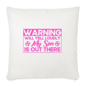Football Mama Son Mother Cadeau - Housse de coussin décorative 45 x 45 cm - blanc nature - Devant