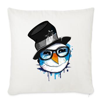 Snowman with nerd glasses - Sofa pillowcase 17,3'' x 17,3'' (45 x 45 cm) - natural white - Front