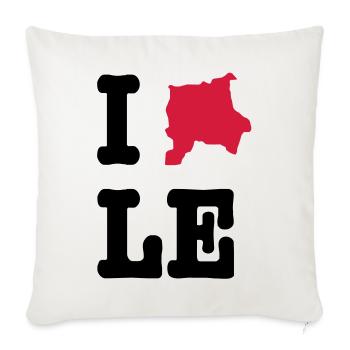 I Love Leipzig (I heart LE) - City Outline - Housse de coussin décorative 45 x 45 cm - blanc nature - Devant