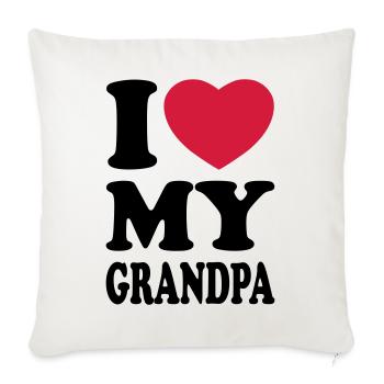 I love my grandpa - J'aime mon grand-père - Housse de coussin décorative 45 x 45 cm - blanc nature - Devant
