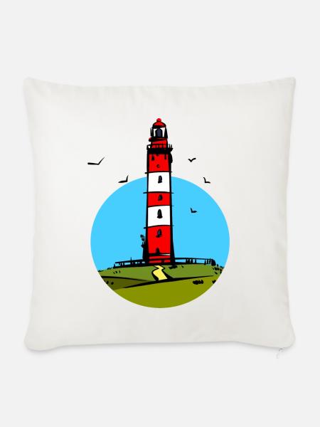 Leuchtturm Amrum Design - Sofakissenbezug 45 x 45 cm - Naturweiß 
