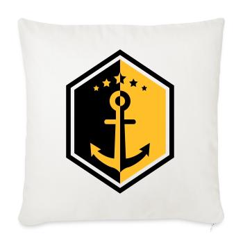 Seemann / Boot / Marine / Meer / Fischer - Sofakissenbezug 45 x 45 cm - Naturweiß  - Vorne