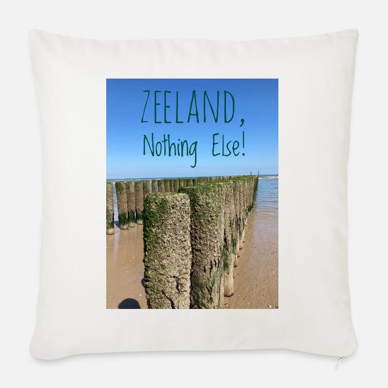 Zeeland Statements am Strand - Sofakissenbezug 45 x 45 cm - Naturweiß 
