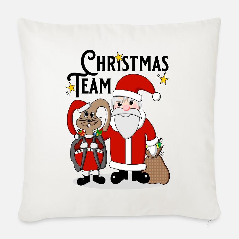 Christmas Team - Sofakissenbezug 45 x 45 cm - Naturweiß 