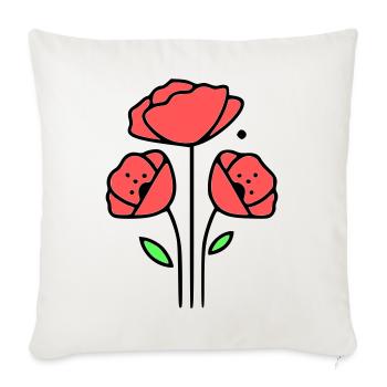 Poppy-Poppies-Minimalist-Line-Art-1 - Sofa pillowcase 17,3'' x 17,3'' (45 x 45 cm) - natural white - Front