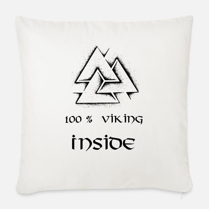 100 Prozent Wikinger im Inneren - Sofakissenbezug 45 x 45 cm - Naturweiß 