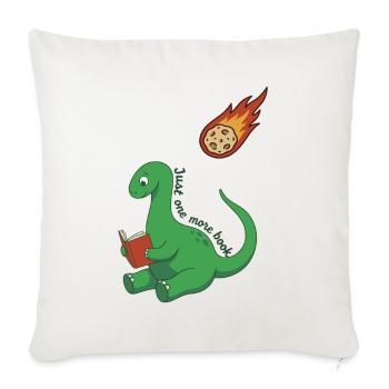 Nur noch ein Buch Dinosaurier - Sofakissenbezug 45 x 45 cm - Naturweiß  - Vorne