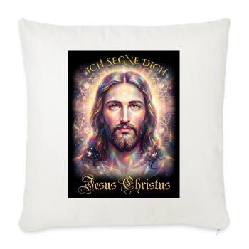 Jesus Christus Ich segne Dich - Sofakissenbezug 45 x 45 cm - Naturweiß  - Vorne