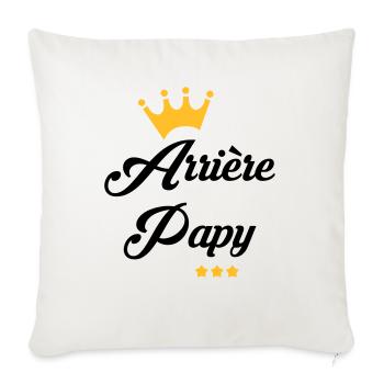 Papy Papi Grand-Père Retraite famille - Housse de coussin décorative 45 x 45 cm - blanc nature - Devant