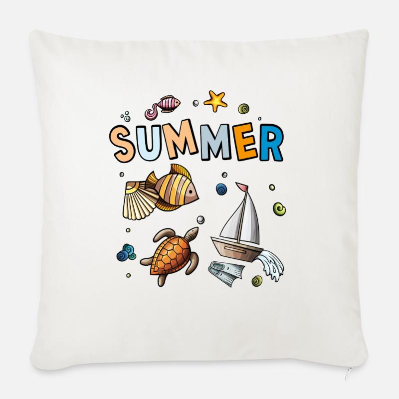 Summer Holiday - Sofakissenbezug 45 x 45 cm - Naturweiß 