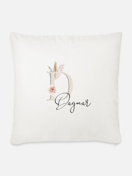 Dagmar! Name Boho - Sofakissenbezug 45 x 45 cm - Naturweiß