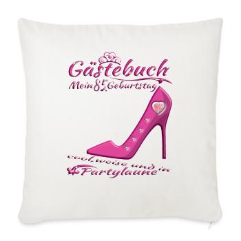 85th Birthday Man and Woman Guestbook - Sofa pillowcase 17,3'' x 17,3'' (45 x 45 cm) - natural white - Front