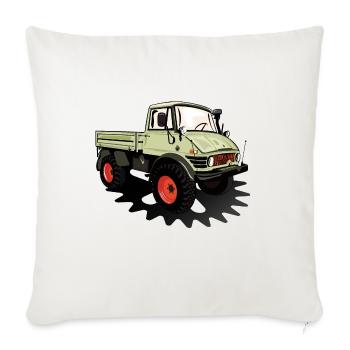 Unimog - Oldtimer - Offroad - Dispositif moteur universel - Housse de coussin décorative 45 x 45 cm - blanc nature - Devant