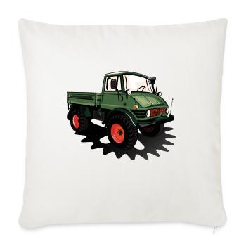 Unimog - Oldtimer - Offroad - Dispositif moteur universel - Housse de coussin décorative 45 x 45 cm - blanc nature - Devant