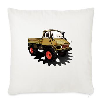 Unimog - Oldtimer - Offroad - Dispositif moteur universel - Housse de coussin décorative 45 x 45 cm - blanc nature - Devant