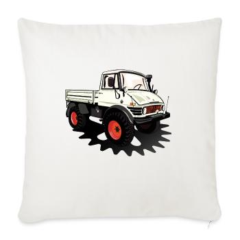 Unimog - Oldtimer - Offroad - Dispositif moteur universel - Housse de coussin décorative 45 x 45 cm - blanc nature - Devant