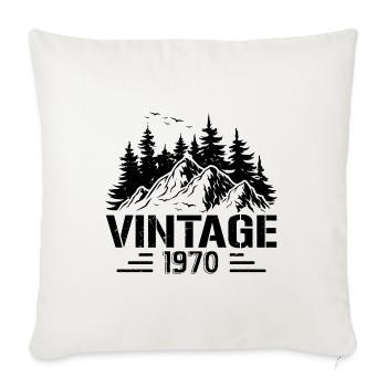 T-Shirt VINTAGE 1970 - Sofakissenbezug 45 x 45 cm - Naturweiß  - Vorne