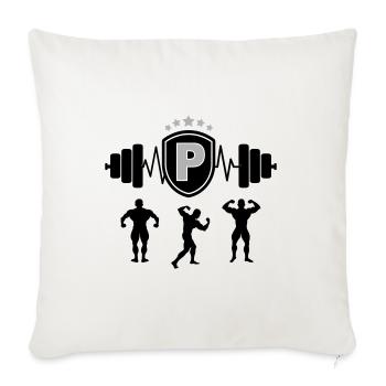 Bodybuilding Gym Name Buchstabe Training P - Sofakissenbezug 45 x 45 cm - Naturweiß  - Vorne