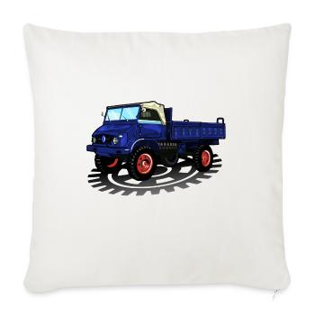 Unimog - Oldtimer - Offroad - Dispositif moteur universel - Housse de coussin décorative 45 x 45 cm - blanc nature - Devant