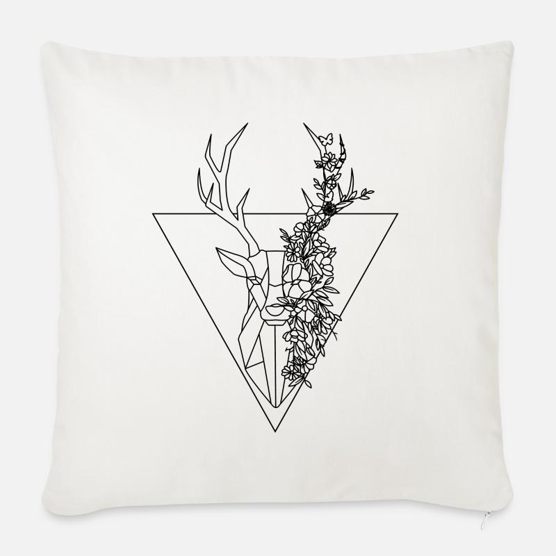 Rentiere - Hirsche - Sofakissenbezug 45 x 45 cm - Naturweiß 