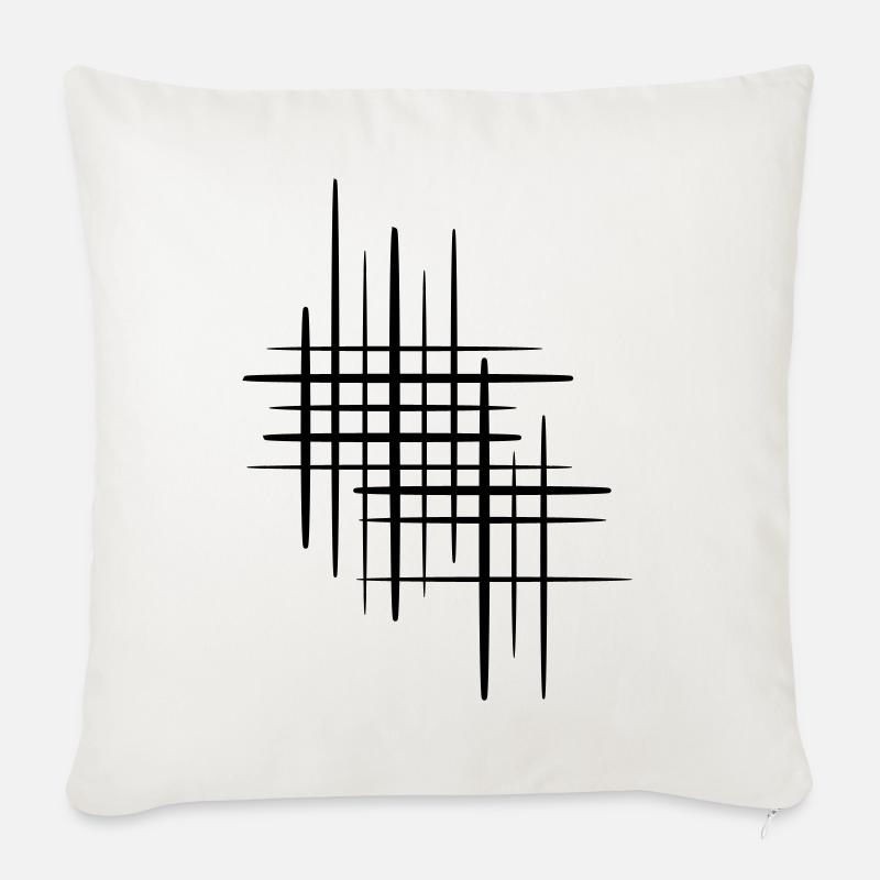 Résumé de la grille de lignes - Housse de coussin décorative 45 x 45 cm - blanc nature