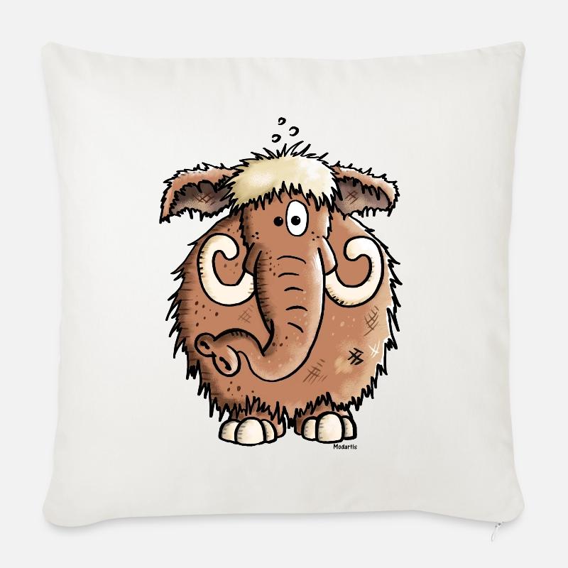 Gigantisches Mammut - Elefant - Sofakissenbezug 45 x 45 cm - Naturweiß 