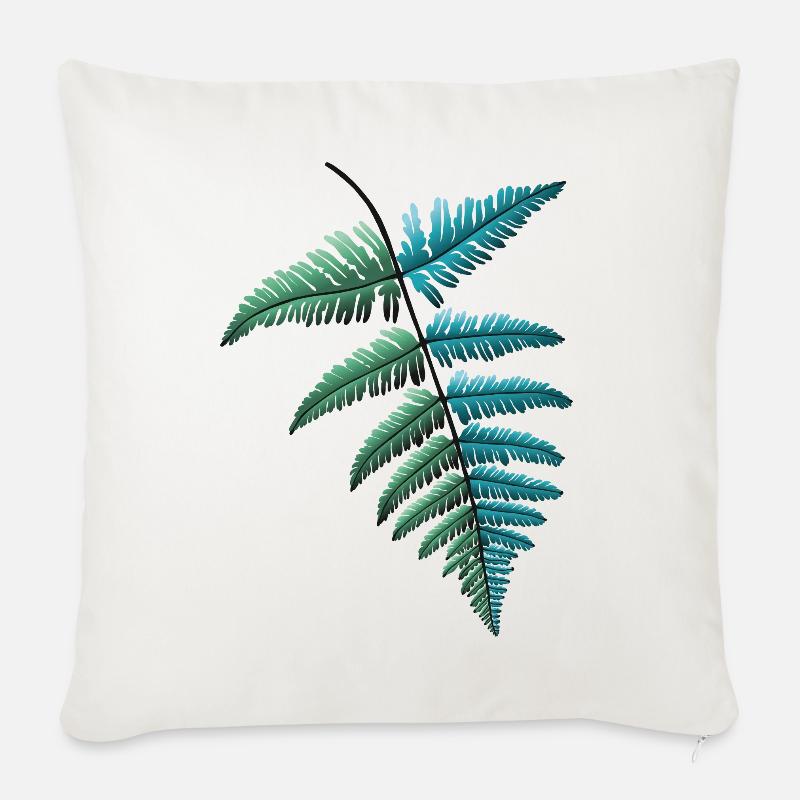 Farn Farnblatt - Sofakissenbezug 45 x 45 cm - Naturweiß 