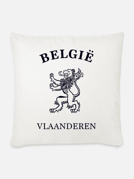 VLAANDEREN Belgien Belgium - Sofakissenbezug 45 x 45 cm - Naturweiß