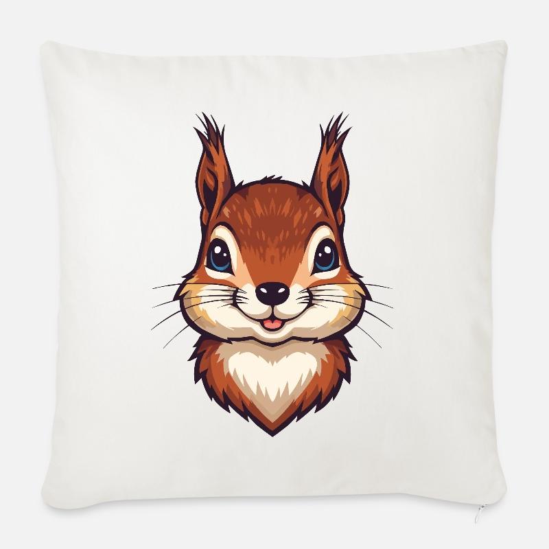 Cute Squirrel Head - Sofa pillowcase 17,3'' x 17,3'' (45 x 45 cm) - natural white