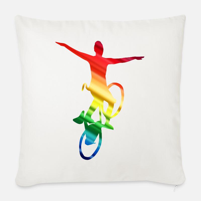 Kunstrad, Kunstradfahren, Hallenradsport - Sofakissenbezug 45 x 45 cm - Naturweiß 