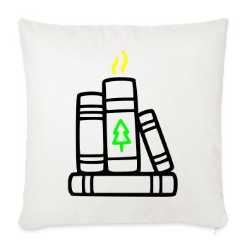 Stack of Books Tree Nature Reading Book Club Forest - Sofa pillowcase 17,3'' x 17,3'' (45 x 45 cm) - natural white - Front