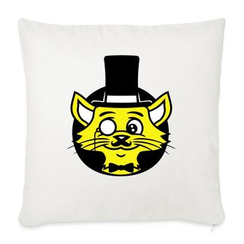 Sir Cat Gentleman Chapeau haut de forme Monocle Rich Gentleman - Housse de coussin décorative 45 x 45 cm - blanc nature - Devant