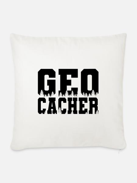 Geocaching - Sofakissenbezug 45 x 45 cm - Naturweiß