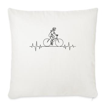Bicycle heartbeat - Sofa pillowcase 17,3'' x 17,3'' (45 x 45 cm) - natural white - Front