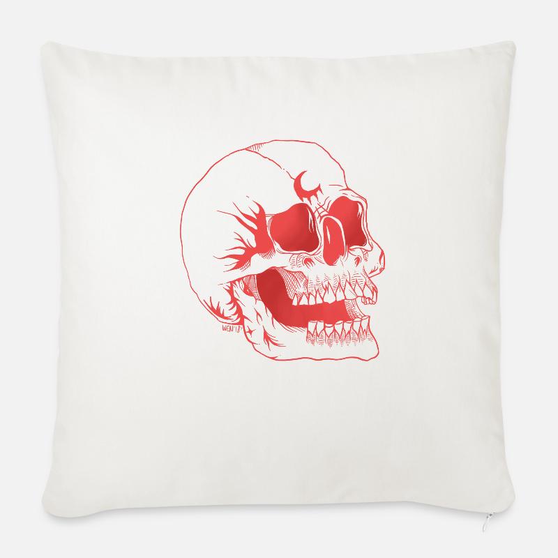 skull_rouge_shit - Sofakissenbezug 45 x 45 cm - Naturweiß 