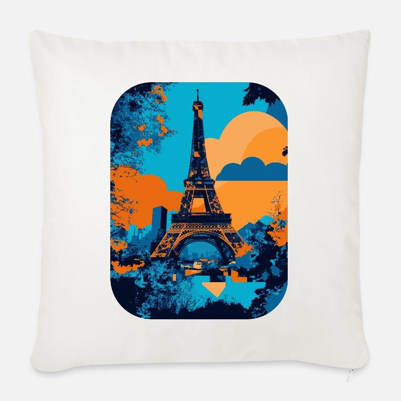 Tour Eiffel - minimaliste 🗼 - Housse de coussin décorative 45 x 45 cm - blanc nature
