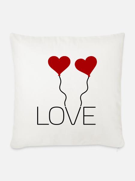 Love - Sofakissenbezug 45 x 45 cm - Naturweiß