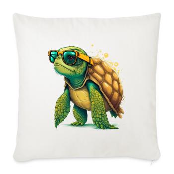 Tortue ancienne - Housse de coussin décorative 45 x 45 cm - blanc nature - Devant