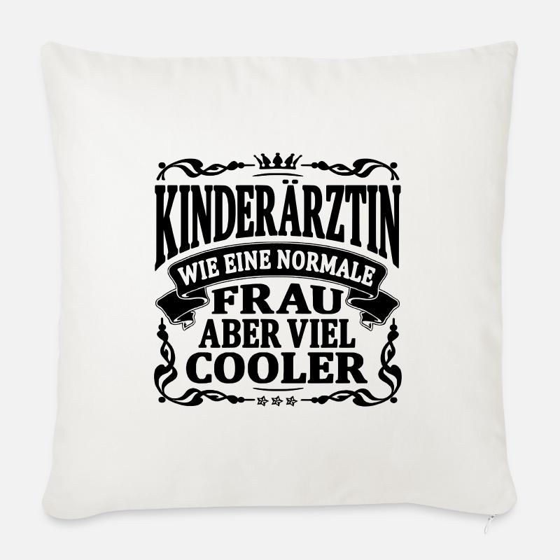 kinderärztin aber viel cooler - Sofakissenbezug 45 x 45 cm - Naturweiß