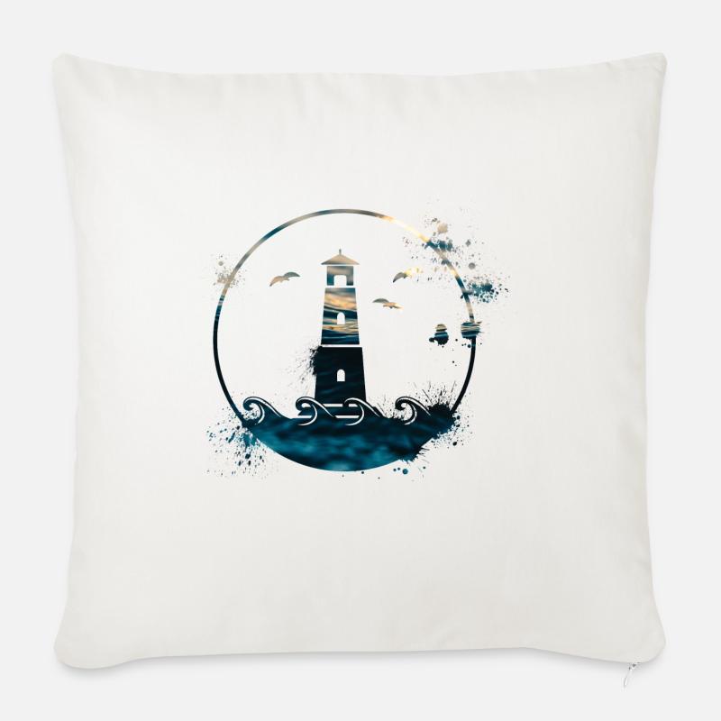 lighthouse - Sofa pillowcase 17,3'' x 17,3'' (45 x 45 cm) - natural white