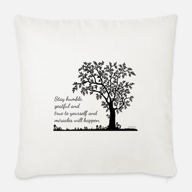 Baum - Sofakissenbezug 45 x 45 cm - Naturweiß 